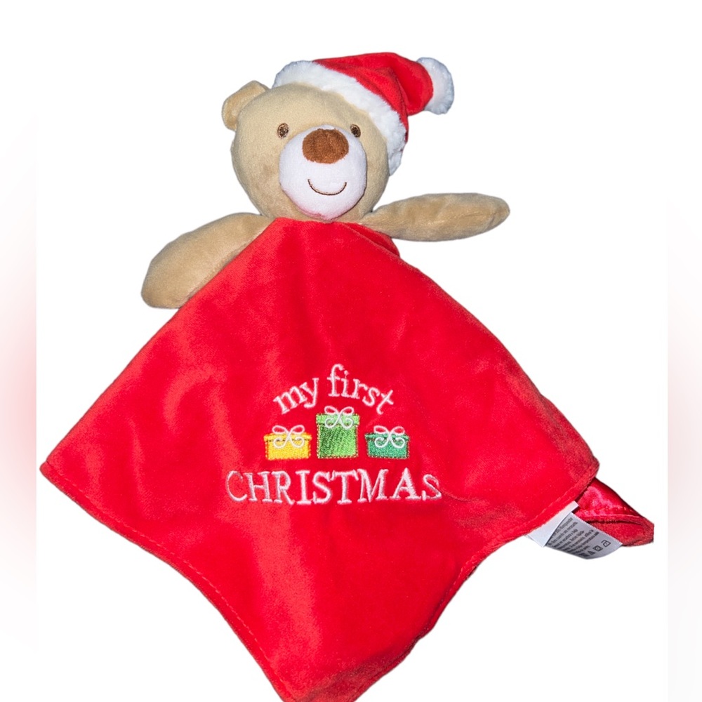 Baby Starters My First Christmas Lovey Teddy Bear Plush Toy Security Blanket